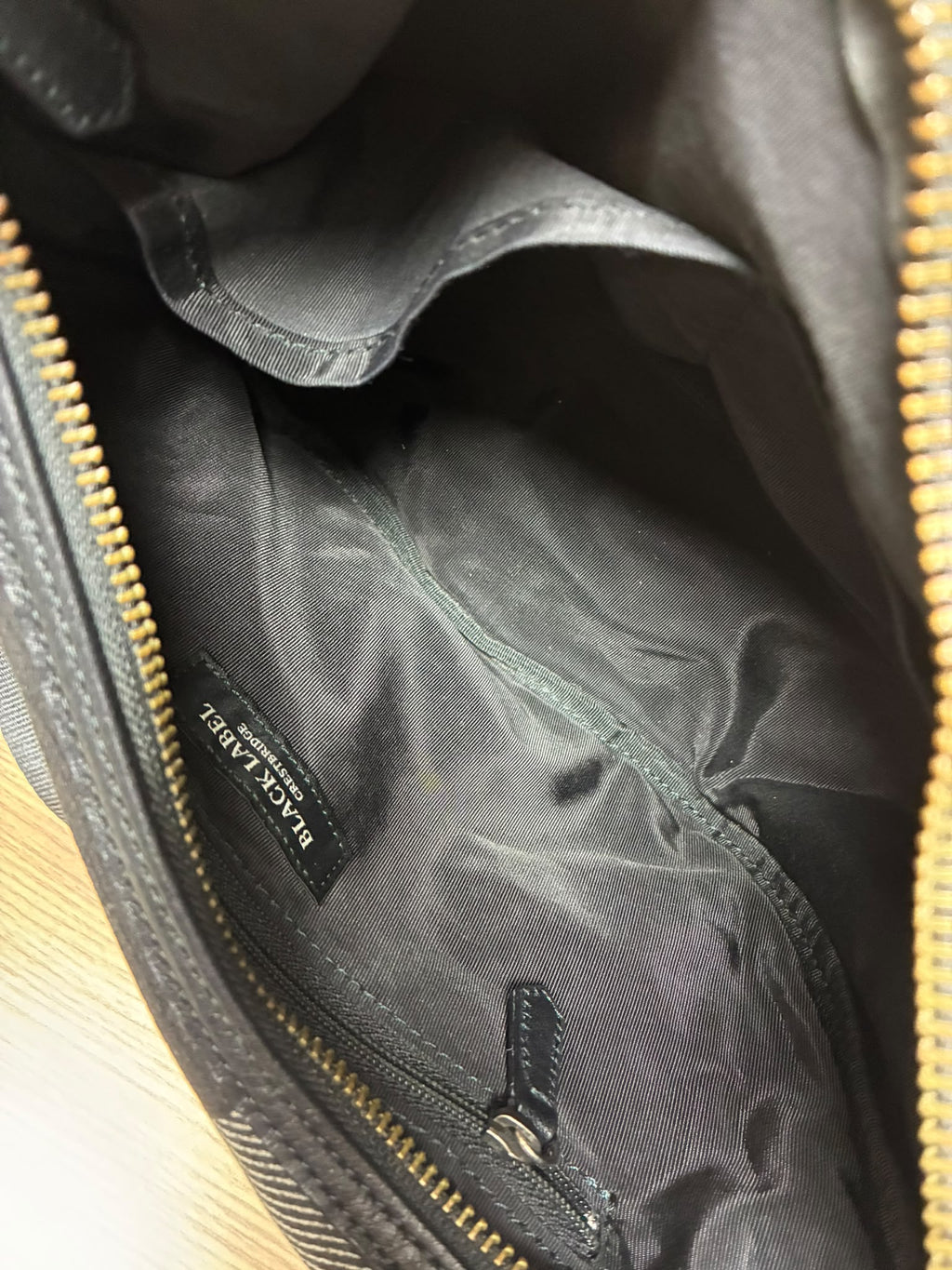 Black Label Crestbridge Nylon Check Shoulder Bag
