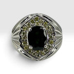 Sapphire Diamond Ring 750 White Gold 7.7gm