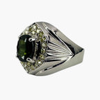 Sapphire Diamond Ring 750 White Gold 7.7gm