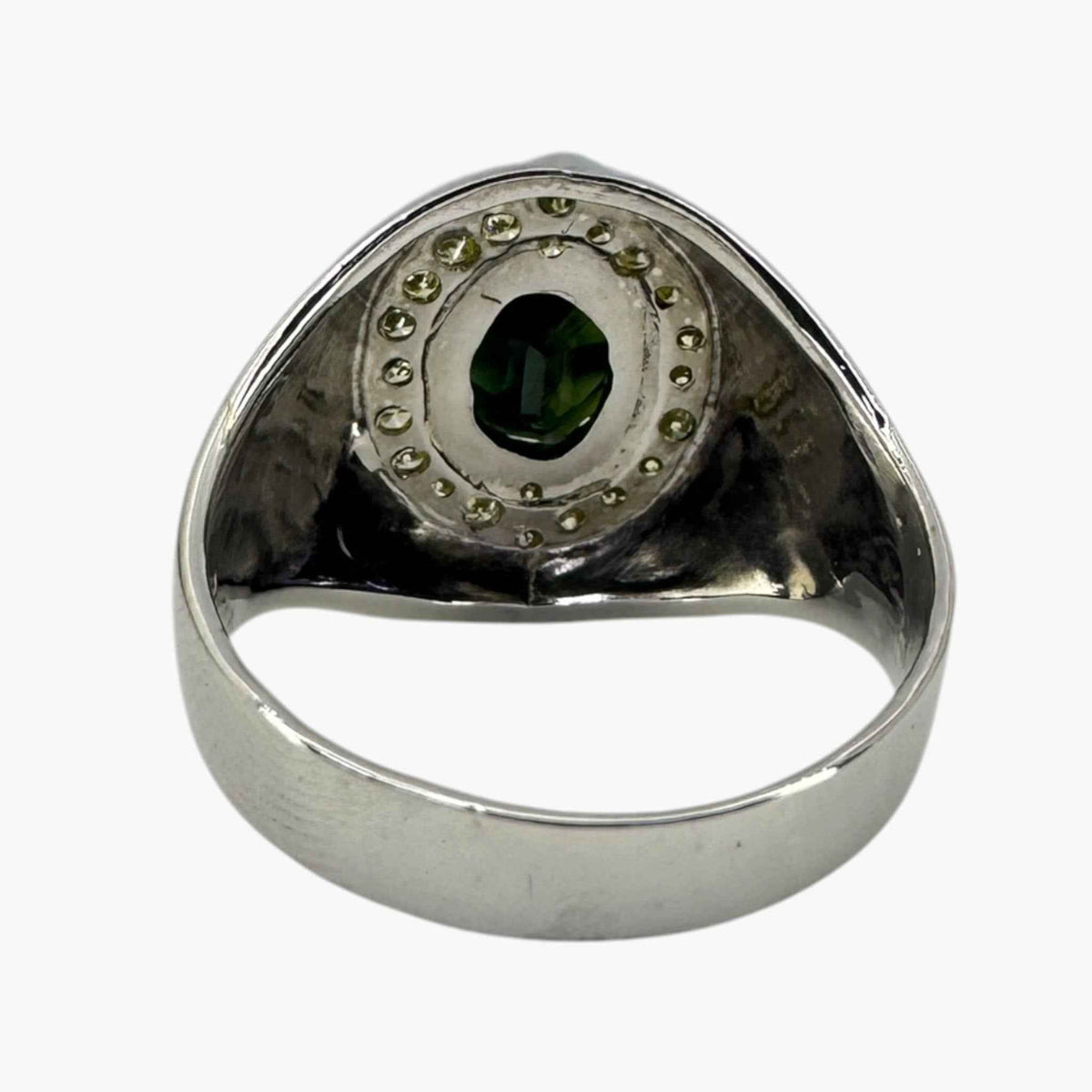 Sapphire Diamond Ring 750 White Gold 7.7gm