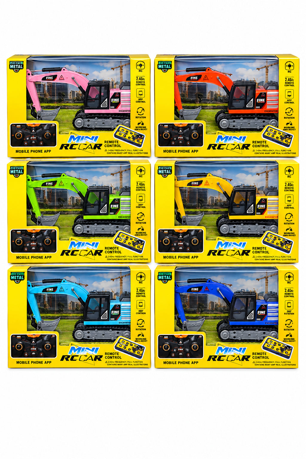 Mini Remote-Controlled Diecast Excavator
