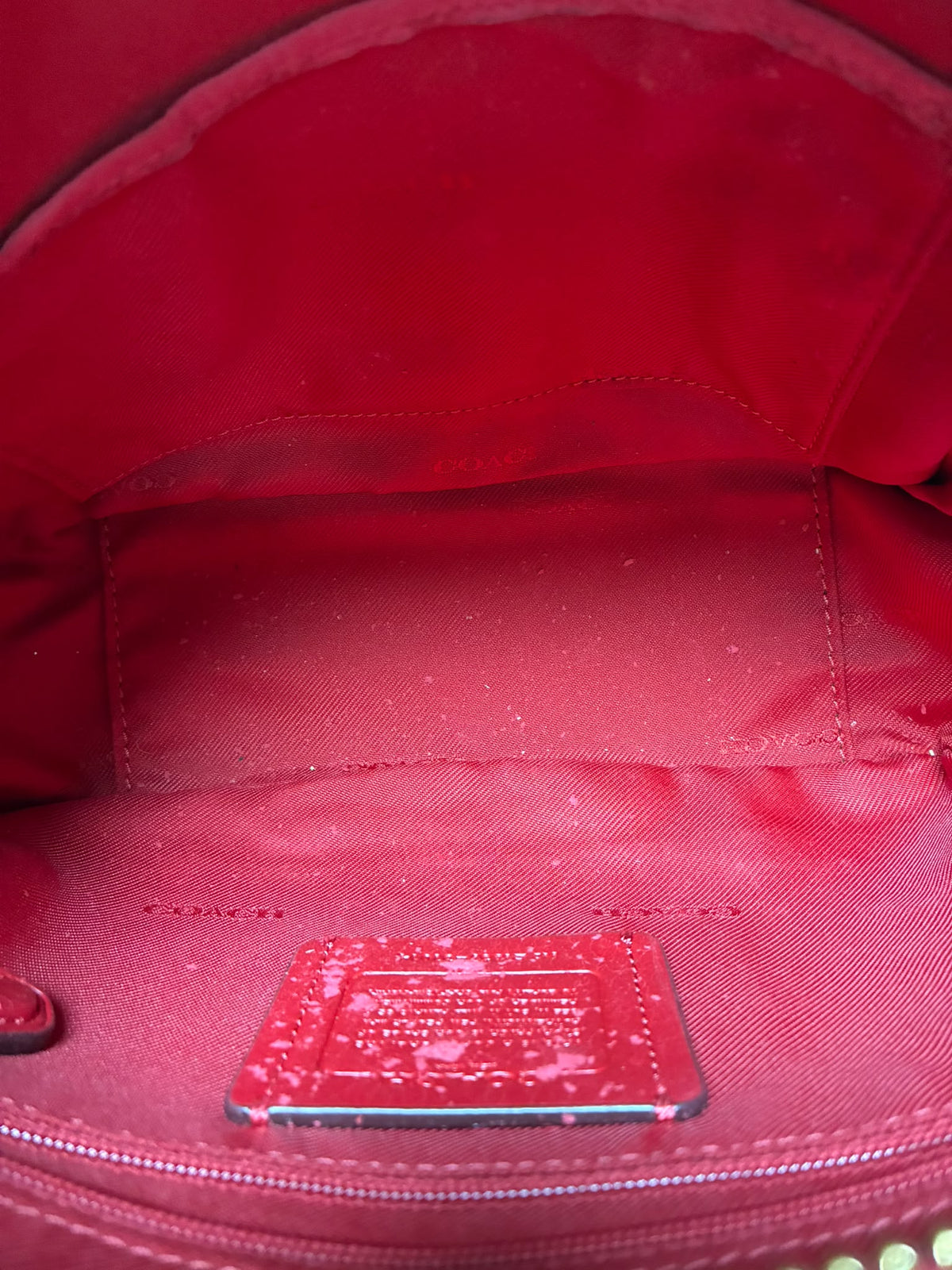 Coach Camera Red Quilted Leather  Bag