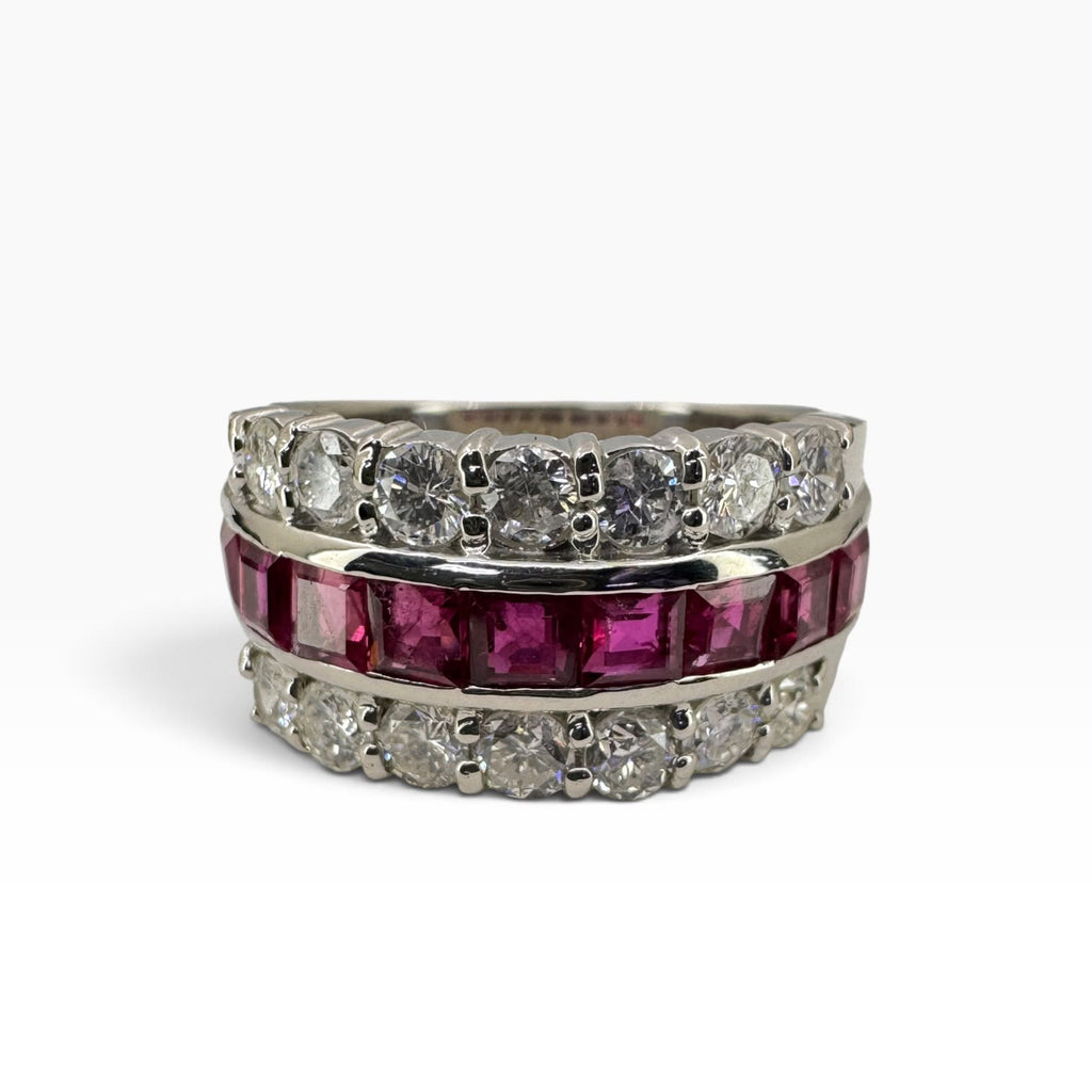 Ruby Diamond Ring Pt900