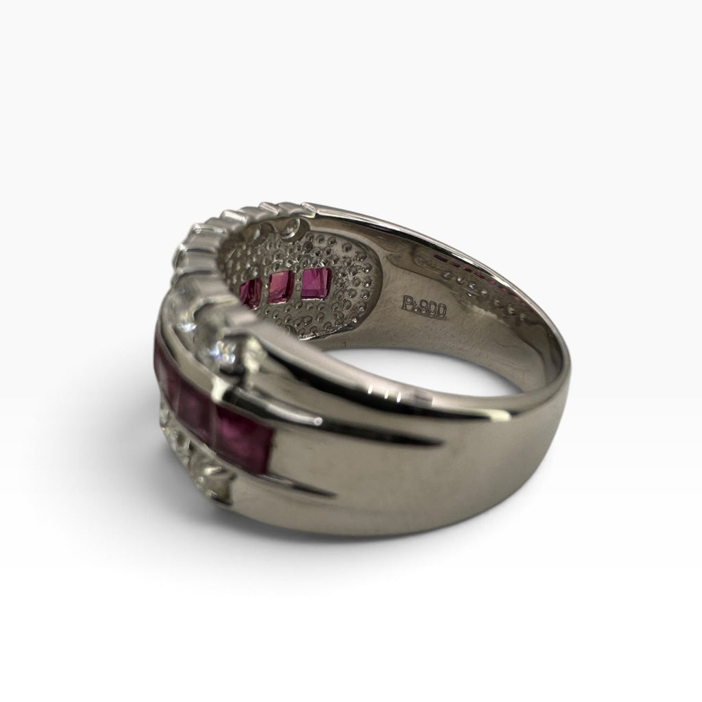 Ruby Diamond Ring Pt900
