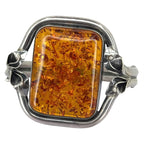 S925 Silver Amber Bangle