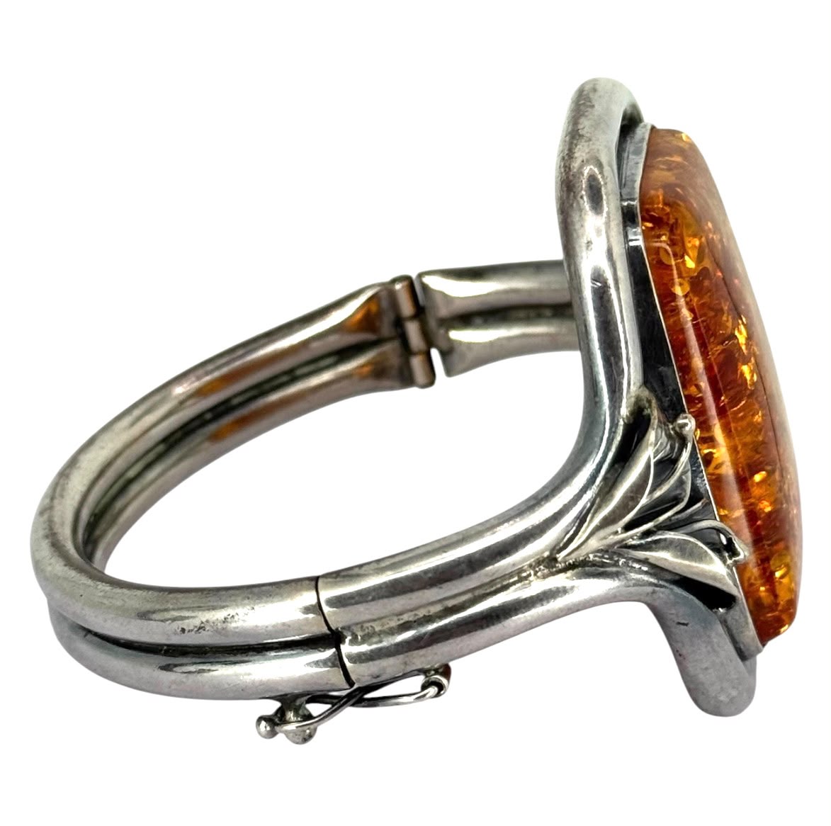 S925 Silver Amber Bangle