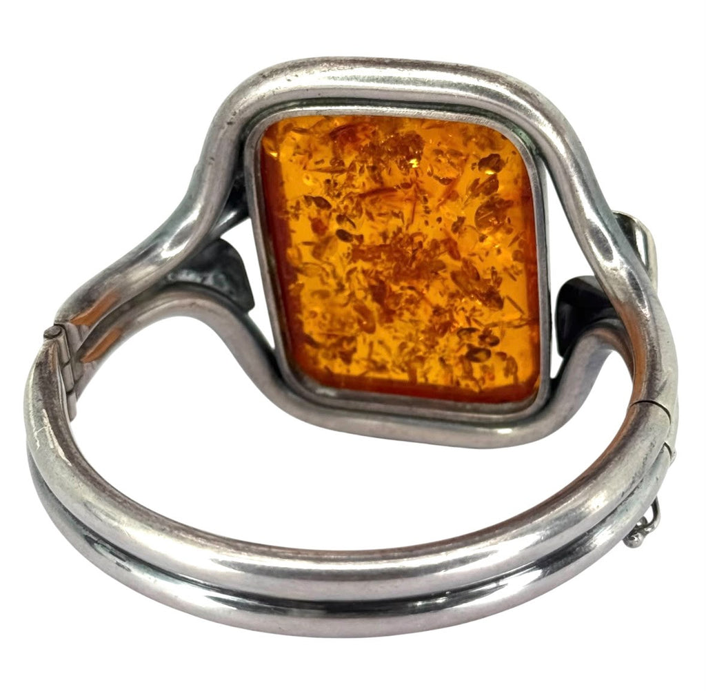 S925 Silver Amber Bangle