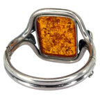 S925 Silver Amber Bangle
