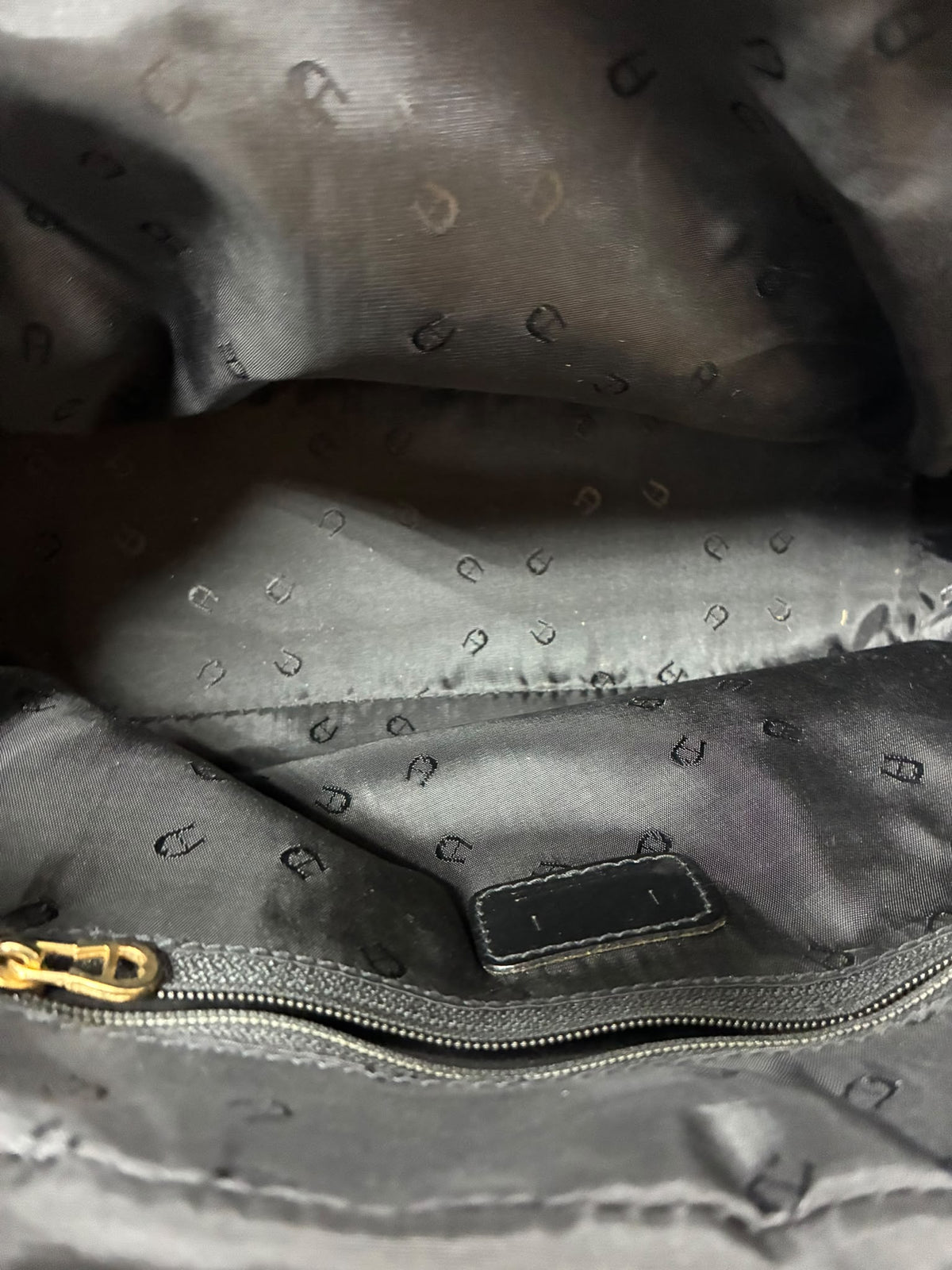 Aigner Vintage Monogram Jacquard Handbag Satchel