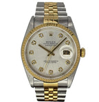 Rolex 16233 Datejust Half Gold Automatic Diamond Index Watch, 36mm