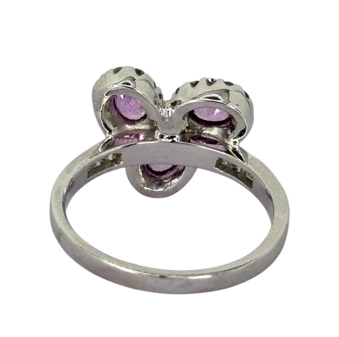 18KWG Pink Sapp Diamond Ring