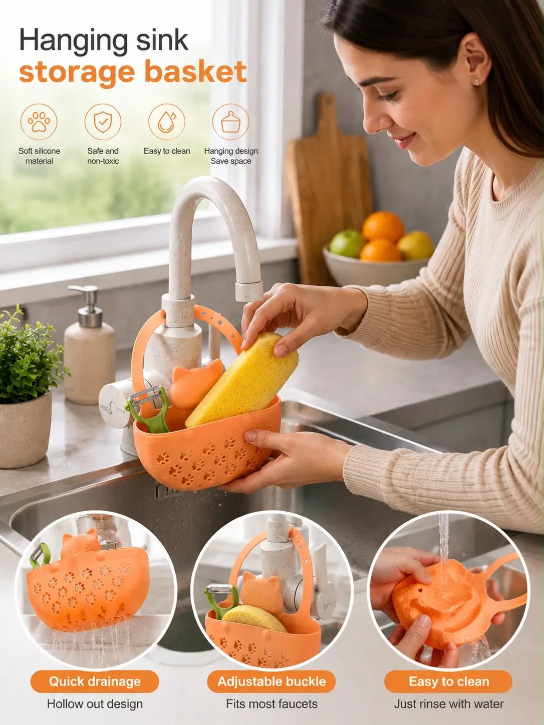 Hanging Sink Storage Basket - H7-HANG