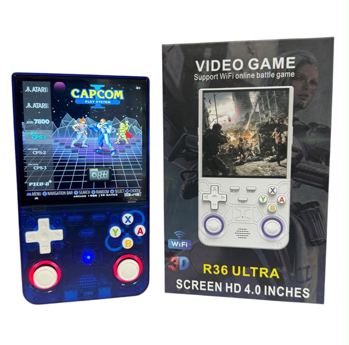 R36 Ultra Retro Handheld Video Game Console 4.0 Inch IPS HD Screen Emulator Game Linux 128GB Portable Game Machine