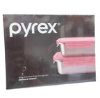 Pyrex 2pc 650ml & 1300ML Stainless Steel Storage Set With Lid - Pink