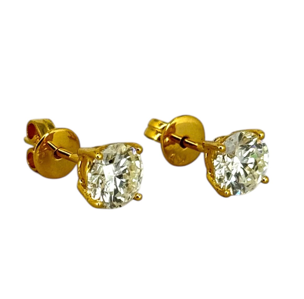 18KYG Solitaire Diamond D2=1.80cts Earring Secondary image