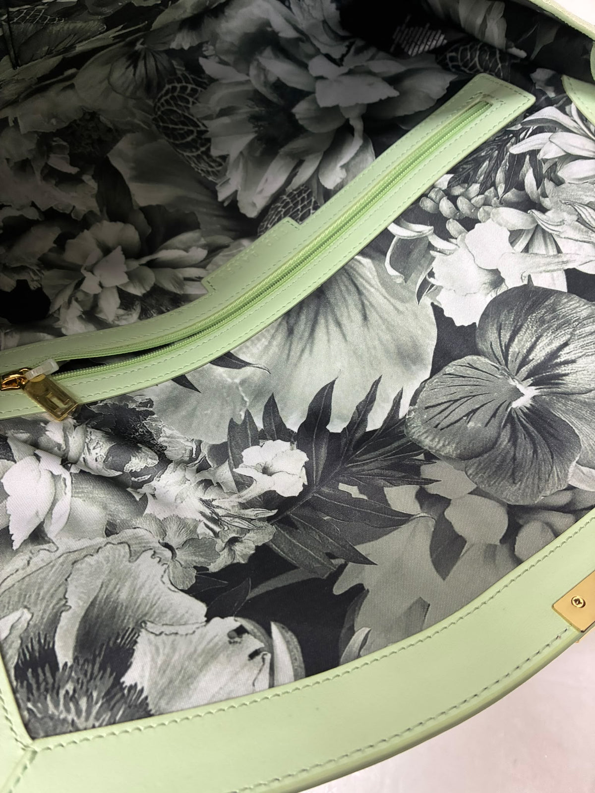 Ted Baker Mint Green Pony Hair Fur Envelope Clutch Bag