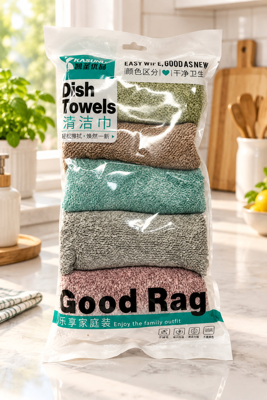 5-Piece Faded Color Dish Towel Set - K795-3