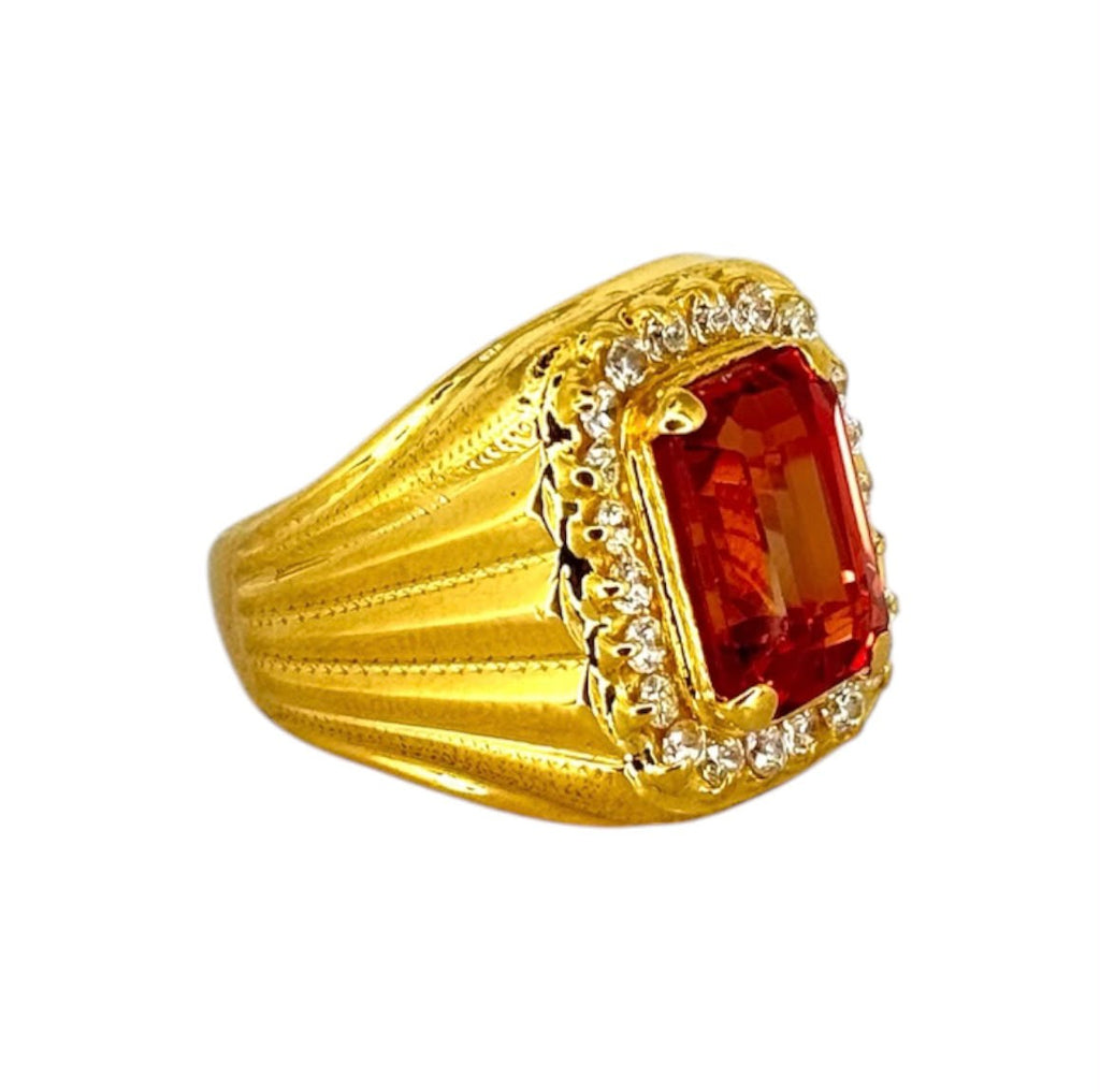 916YG Color Stone Men Ring