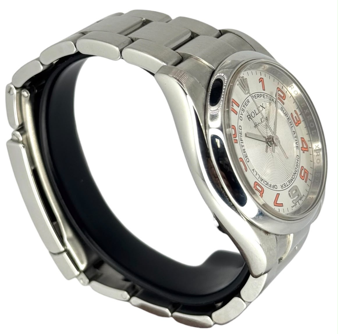Rolex 114200 Air King Silver Concentric Automatic watch With Card, 34mm