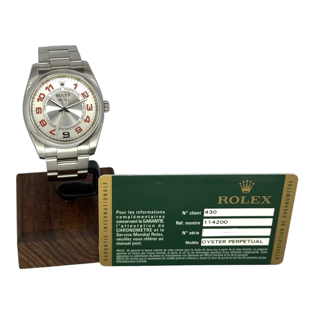 Rolex 114200 Air King Silver Concentric Automatic watch With Card, 34mm