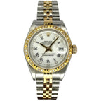 Rolex 79173 Datejust Half Gold Custom Diamond Bezel Lady Watch, 26mm