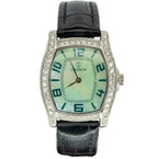 Trebor ST7072 Shadow Quartz Diamond=1.46ct Bezel , Mother Of Pearl Dial With Cert ,29x30mm