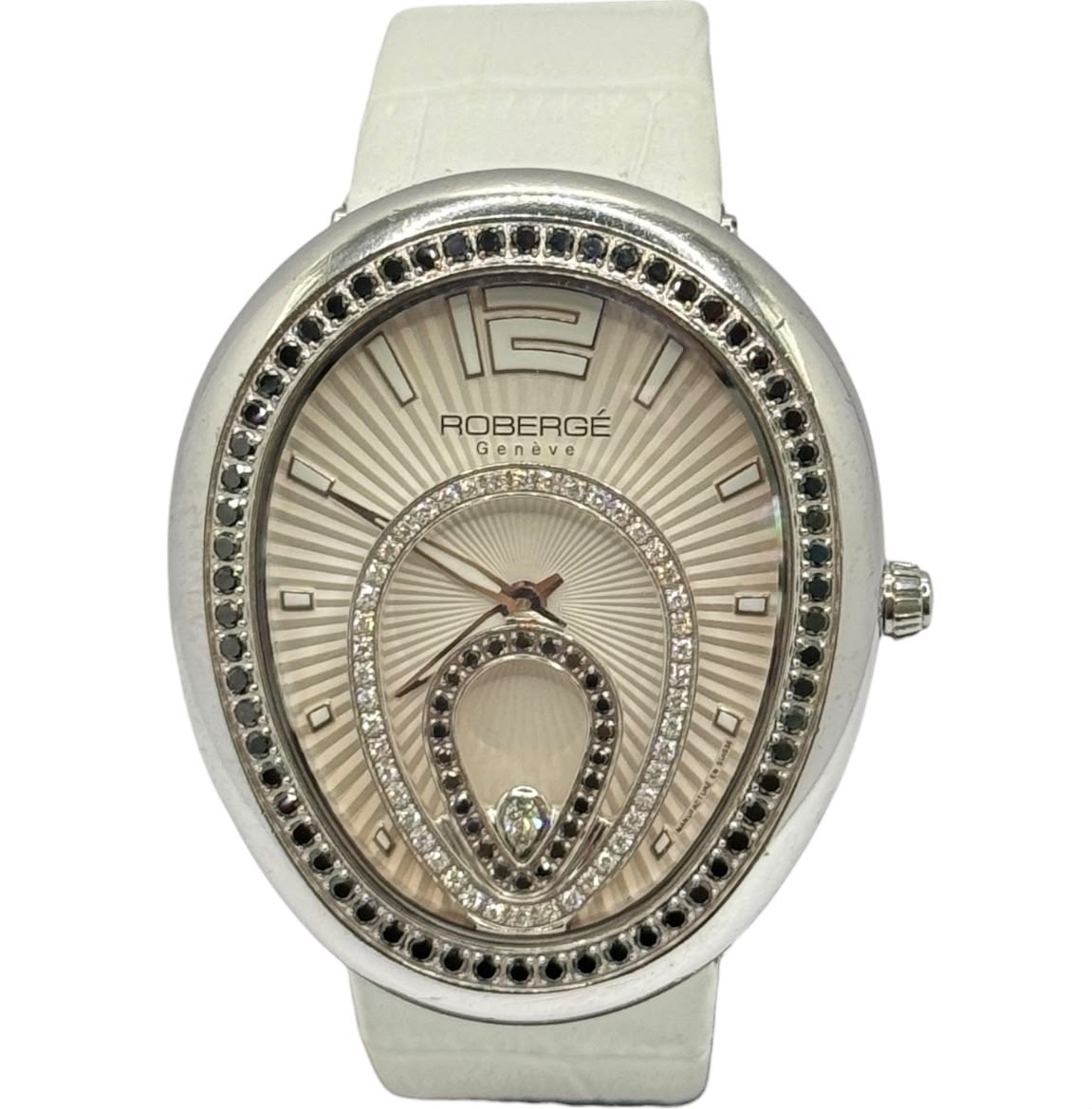 Roberge Geneva Vela Black Diamond=1.11ct, Diamond=0.29ct Quartz Watch,38mm