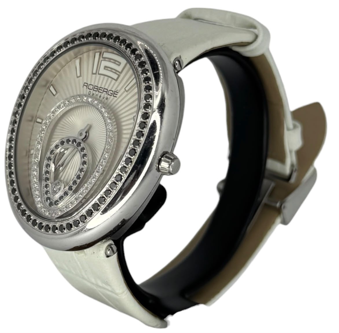 Roberge Geneva Vela Black Diamond=1.11ct, Diamond=0.29ct Quartz Watch,38mm