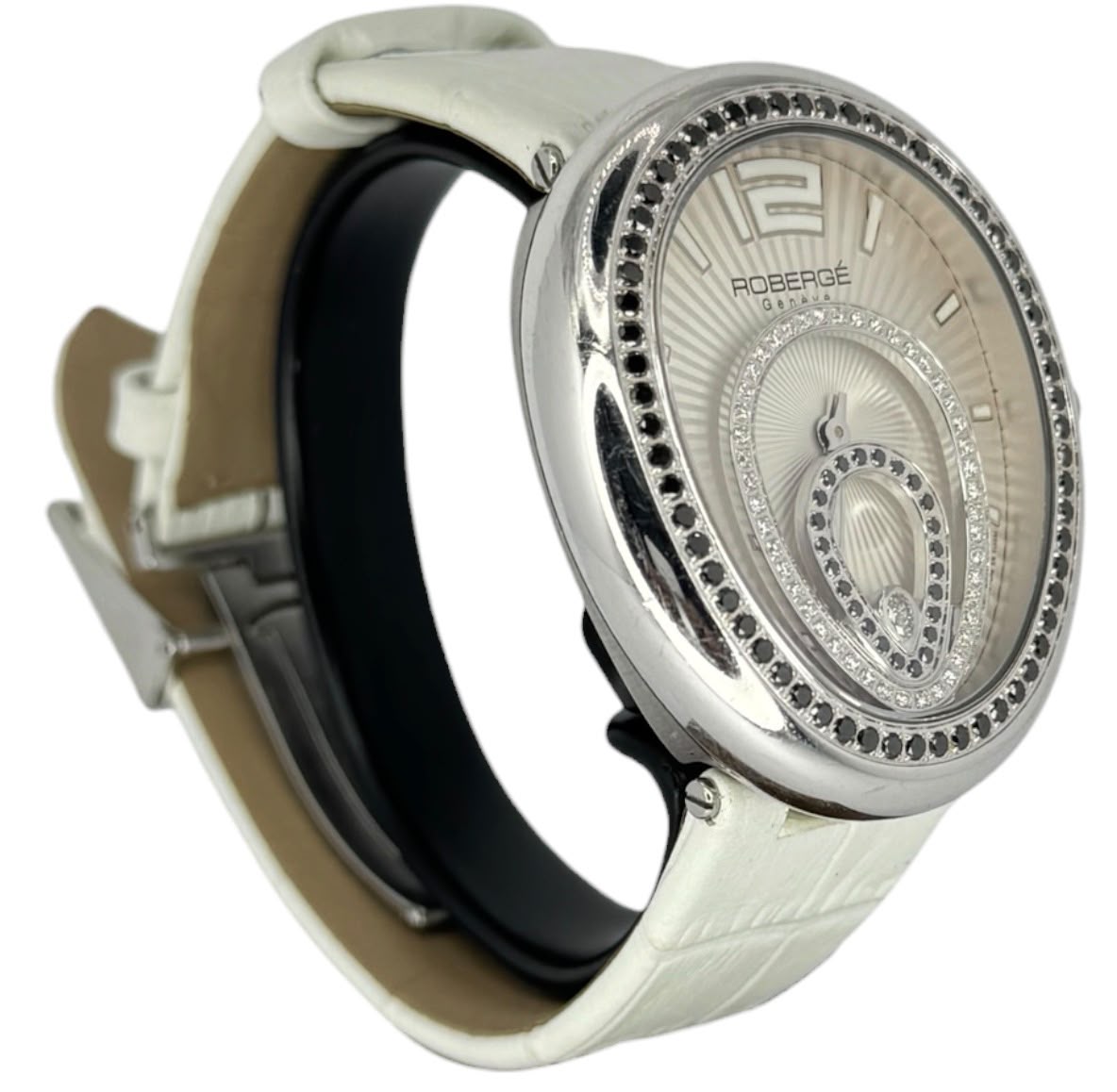 Roberge Geneva Vela Black Diamond=1.11ct, Diamond=0.29ct Quartz Watch,38mm