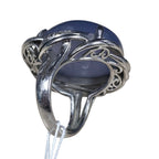 PT900 Blue Chalcedony Diamond Ring