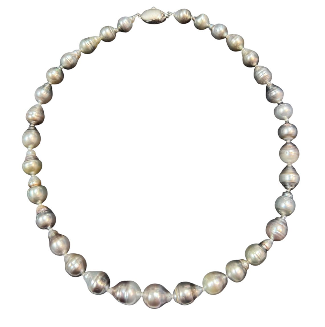 Silver Baroque Pearl=8.50-11.50mm Necklace