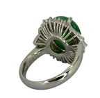 PT900 Jedeite Jade 5.96ct, Diamond 0.62ct Ring With Cert