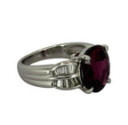 PT900 Rhodolite Red Garnet=6.13ct, Diamond=0.56ct Ring With Cert