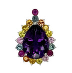 18KWG Amethyst=6.01ct , Color Stone Pendant With Cert