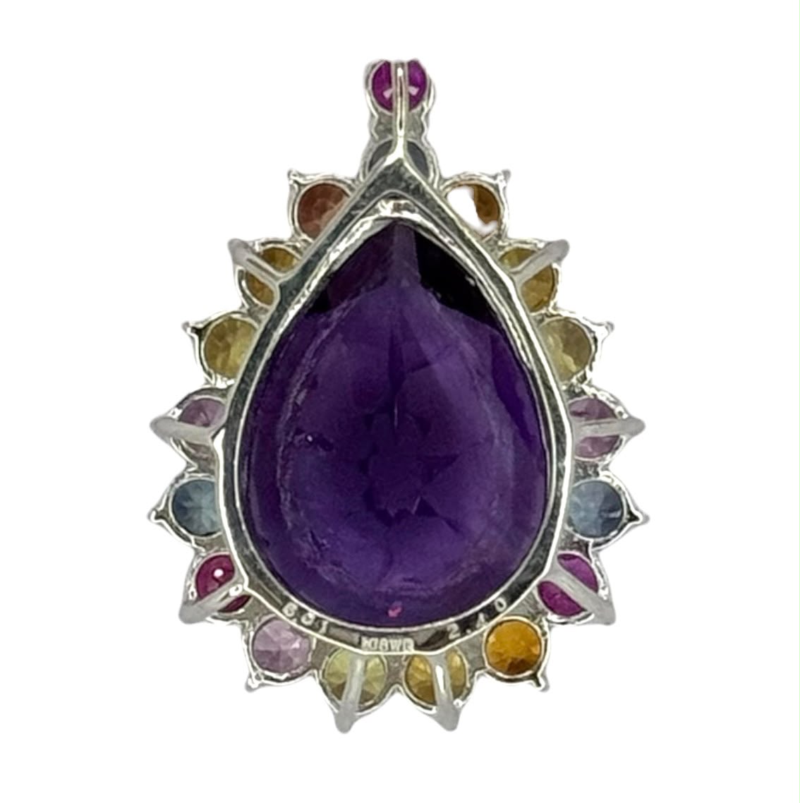18KWG Amethyst=6.01ct , Color Stone Pendant With Cert Secondary image