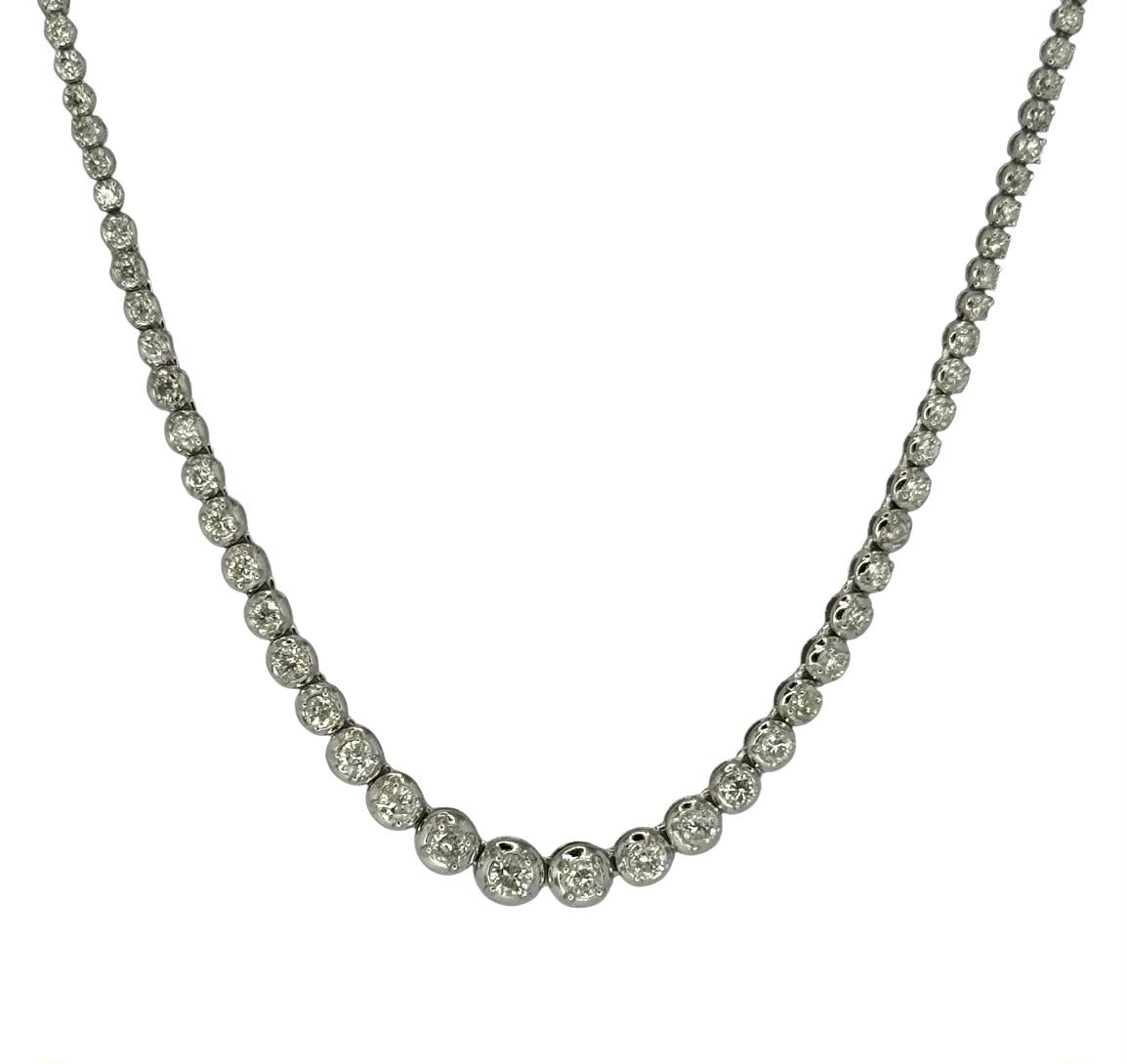 PT850 Diamond =3ct, Tennis Necklace With Cert, Length:42cm Main image