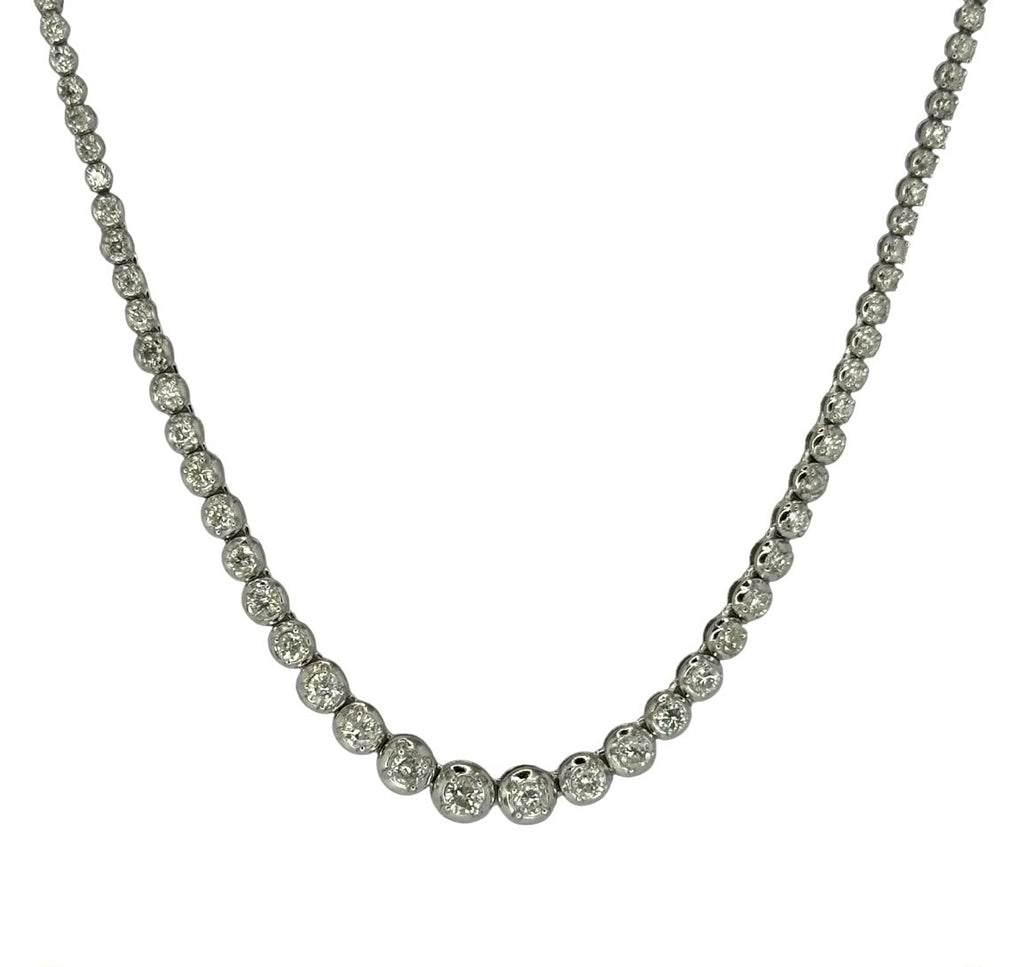 PT850 Diamond =3ct, Tennis Necklace With Cert, Length:42cm