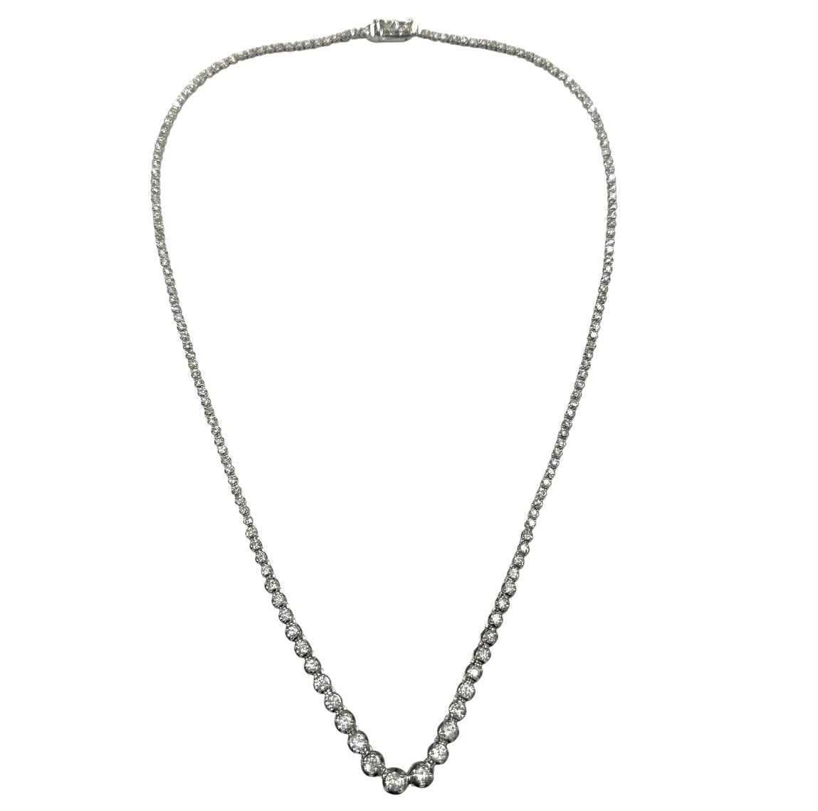 PT850 Diamond =3ct, Tennis Necklace With Cert, Length:42cm Secondary image