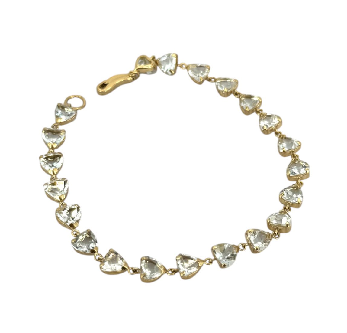 18KYG Aquamarine21=7.98ct Bracelet With Cert, Length 17.50cm