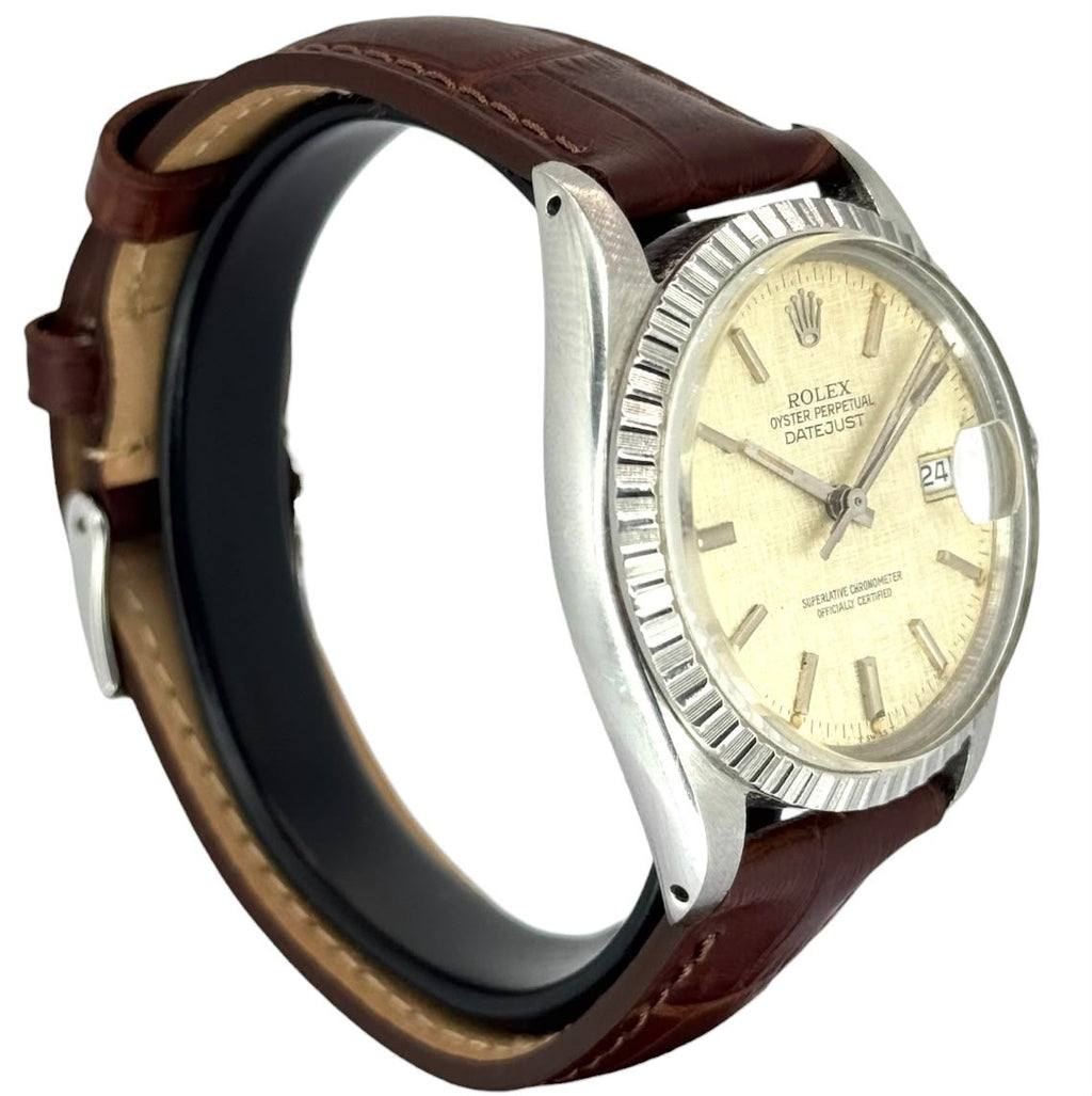 Rolex 16030 Oyster Perpetual Datejust Linen Dial Watch, 36mm