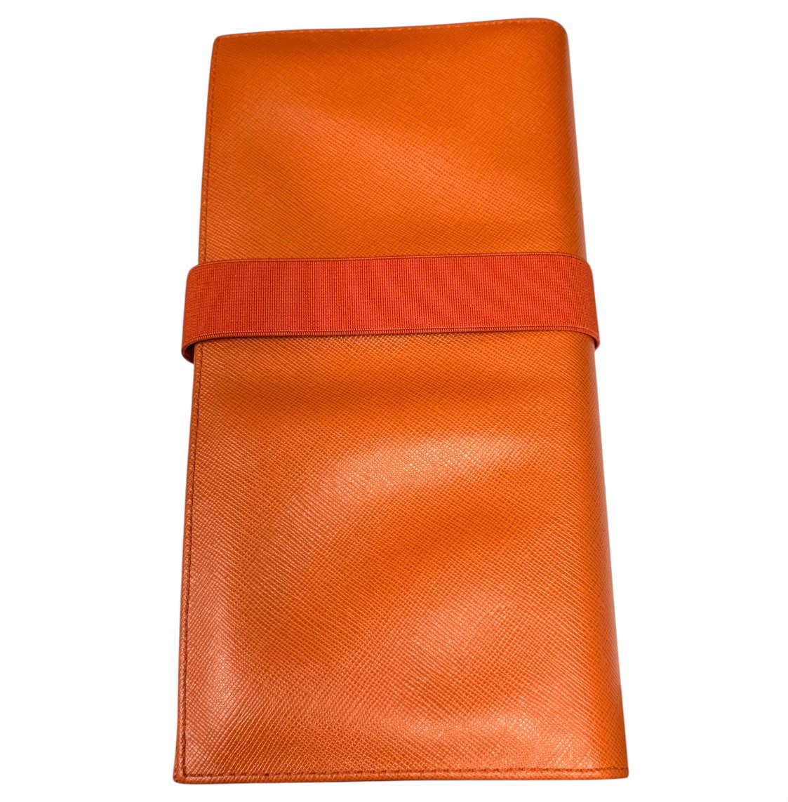 Prada Orange Saffiano With Stretch Band Clutch Wallet Secondary image