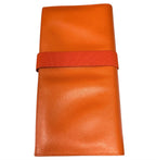 Prada Orange Saffiano With Stretch Band Clutch Wallet