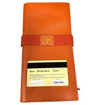 Prada Orange Saffiano With Stretch Band Clutch Wallet