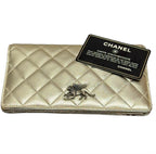 Chanel Matelasse Long Wallet Lamb Skin Gold CC Wallet