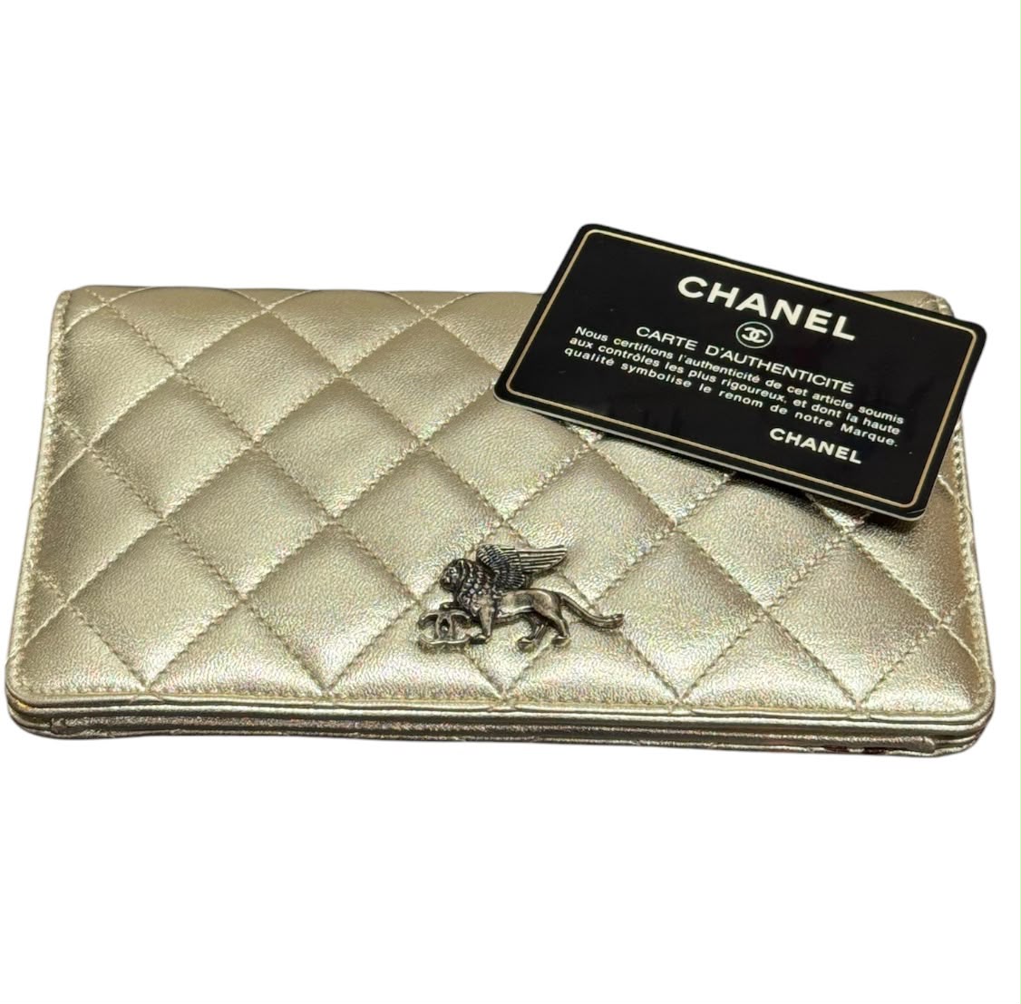 Chanel Matelasse Long Wallet Lamb Skin Gold CC Wallet