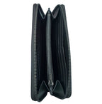 Coach Leather Zipper Long Wallet, Black
