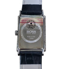 Hugo Boss Men Quartz Watch Square White Dial Black Strap