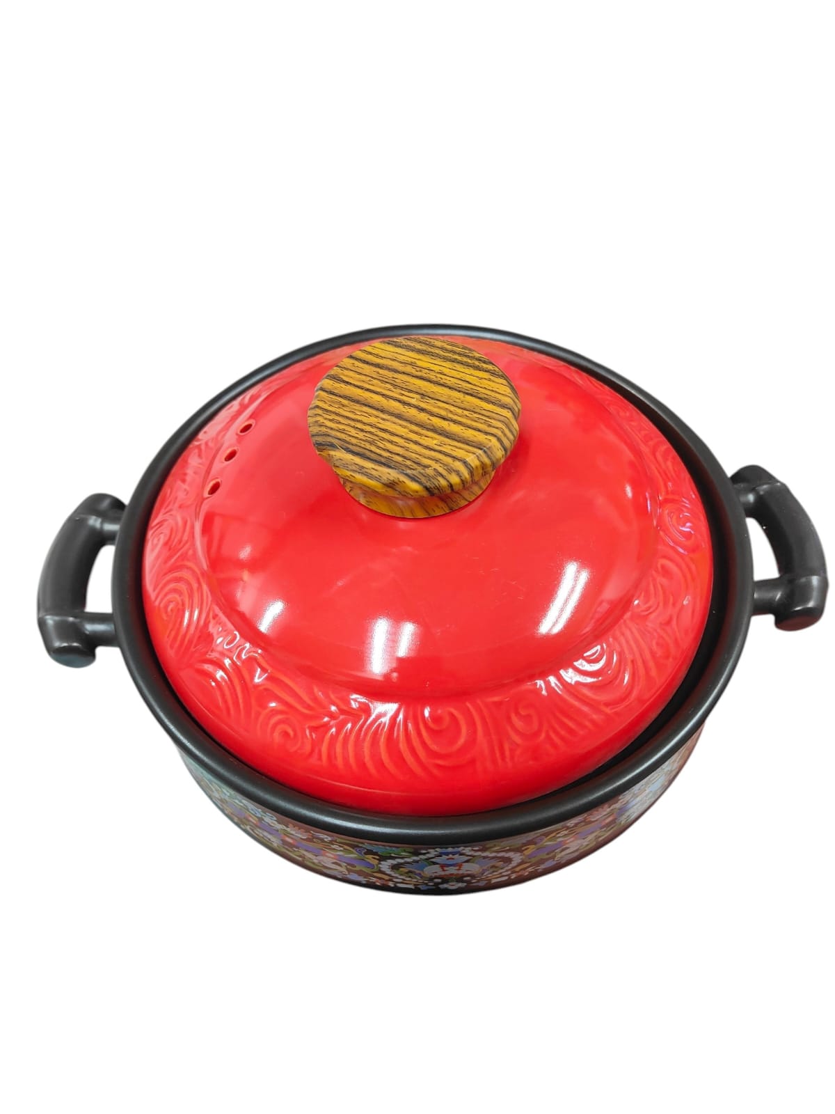 Chinese-Style Enameled Ceramic Casserole -3.2L
