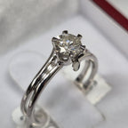 Diamond Ring 18k White Gold 0.45 Carats 1 Diamond