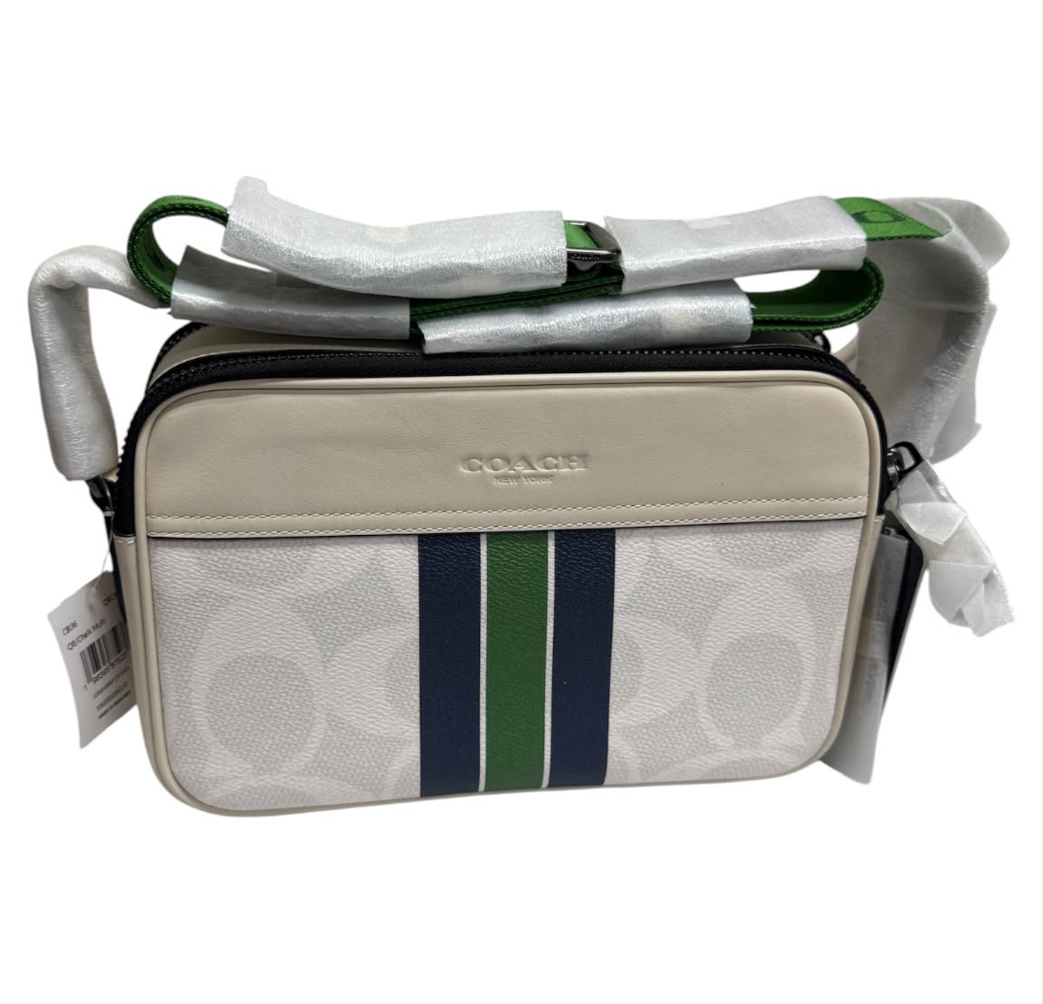 Coach Graham Crossbody Bag In Signature Canvas With Varsity Stripe Secondary image